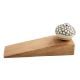 2 Pieces Cream And Black Etched Ceramic Wooden Door Stopper